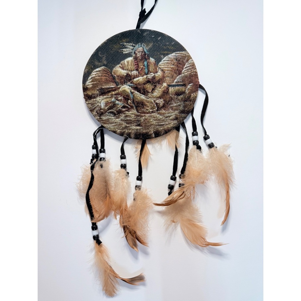 Vintage Native American Style Dream Catcher Woven Tapestry Feather Wall Decor